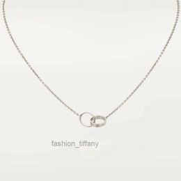 Nuovo design classico a doppio ciclo ciondolo a ciondolo collana love per donne ragazze 316l titanio in acciaio gioielleria colonne collier collier collier