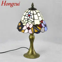 Table Lamps Hongcui European Glass Lamp LED Vintage Fine Creative Desk Light For Home Living Room Bedroom Bedside Decor