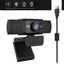 Webcams USB network camera 1080P highdefinition computer camera 360 degree rotation video conference streaming network camera online classroom live broadcast J2