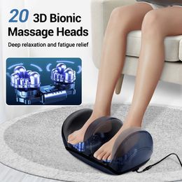 Electric Foot Massager Shiatsu Kneading Deep Tissue Relax Heated Roller Calf Pain Relief Fatigue Muscles Vibrator Machine Health 240513