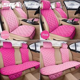 Car Seat Covers SEAMETAL Pink Car Seat Cover for Women Soft Plush Vehicle Seat Cushion Protector Chair Pad for Lady Universal for Four Seasons T240520