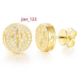 Top Selling Pass Diamond Tester Fine Jewellery 925 Silver Cross Earrings VVS Moissanite Stud Earrings for Men Women Gift