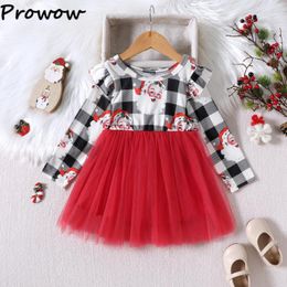 Girl Dresses Prowow Baby Christmas For Kids Black Plaid Santa Red Princess Dress Year Costume Children Girls Clothes