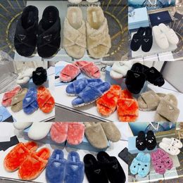 Prad Mule Fussbett Fur Slipper Multi Criss Cross Designs Strap Terry Slides for Women Triangle Flat Sandals Shearling Shoes Loafer Furry Cosy Terry Slider Flops