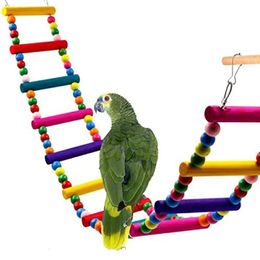 Bird Toys Set Swing Chewing Training Small Parrot Hanging Hammock Cage Bell Perch with Ladder Pet Supplies 1pc 240515
