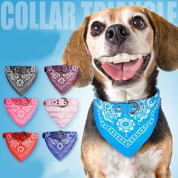 Dog Apparel Pet Collars With Print Scarf Cute Adjustable Small Bandana Collar Neckerchief Puppy Slobber Towel Cat Accessories