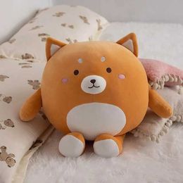 Plush Dolls 23cm-45cm Cuddly Round Panda Shiba Inu Pig Penguin Kawaii Zoo Animal Plush Pillow Cushion Stuffed Doll Kids Birthday Gift H240521 INGR