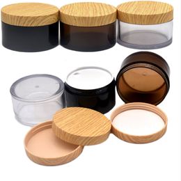100ml-250ml Matte Black Plastic Jar With Screw Lid Empty Cosmetic Food Container Cream Powder Pot Makeup Box DIY Cake Boxes