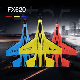 RC Plane SU35 24G Aircraft Remote Control Flying Model Glider Airplane Foam with LED Outdoor Toy Children Kid Boy Gift 240509
