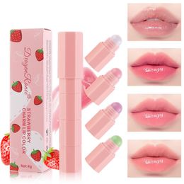 4 In 1 Colour Changing Lipstick Kit Combo Natural Strawberry Non-stick Multicolour Lip Lipstick Pen Balm Red Cup T0g4