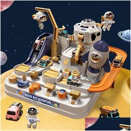 Other Toys Puzzle Space Rocket Train Tracks Kids Breakthrough Adventure Set Inertia Car Montessori Table Game Christmas Birthday Gifts Otlzx