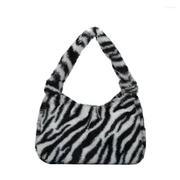 Shoulder Bags Fashion Leopard Print Handbag Women Plush Bag Autumn Winter X5XA