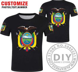 ECUADOR t shirt custom made name number ecu tshirt Fashion Ethnic Style Casual Sports Harajuku Loose T shirt Top X06024185873