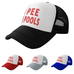 Ball Caps I Pee In Pools Funny Trucker Hat Adjustable Mesh Baseball Cap For Men & Women Unisex Snapback Summer Casual Sun Hats