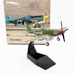 Aircraft Modle AMER Diecast Metal Alloy 1/72 Scale P51 P-51 1944 Mustang Fighter Plane Replica Model Toy For Collections Y240522