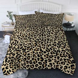 Bedding sets Leopard Comforter Set Quilt with 1 and 2 cases for Kids Bedroom All Season Full Queen Size H240521 6Z86