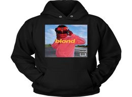 Frank Ocean Blonde Album Cover Men039s Black Hoodie Round Neck Teenage Pop Top Tee3929264