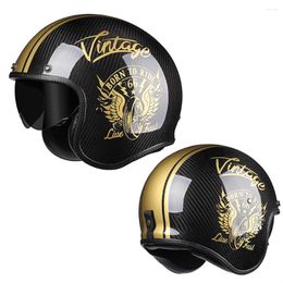 Motorcycle Helmets Japan Korea High Quality Carbon Fiber Helmet Vintage Retro Open Face Scooter Motorbike Riding Casque Moto