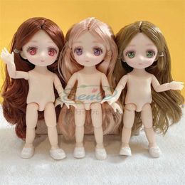 Dolls 16cm Nude Doll Body and 2nd Dimension Animated Eyes 13 Movable Joints Blue 2D Animated Eyes Doll DIY Toy for Girls S2452201