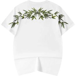 Men's T-Shirts Harajuku T-shirt mens bamboo embroidery T-shirt cotton casual Chinese T-shirt short sleeved designer summer top high-quality Q240521