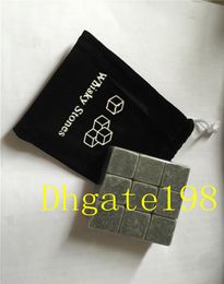 Whisky stones with velvet bag whiskey wine rocks Soapstone Beverage Chillers Christmas Valentine039s Father039s Day gift6317053