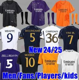 24 25 BELLINGHAM VINI JR soccer jerseys MBAPPE Tchouameni 2024 fans player football shirt Real Madrids VALVERDE HP CAMAVINGA Rodrygo MODRIC Men Kids Kit uniform