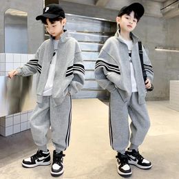 Clothing Sets Boys Tracksuit Set Casual Hooded Sweatshirts Long Pants Tracksuits Clothes 4yrs To 12yrs Kids Sport Outfit Child Sportswear