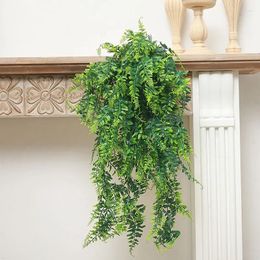 Decorative Flowers 90CM Artificial Green Plants Ferns Hanging Vines Plastic Leafy Grass Wedding Party Christmas Decor Home Wall Balcony