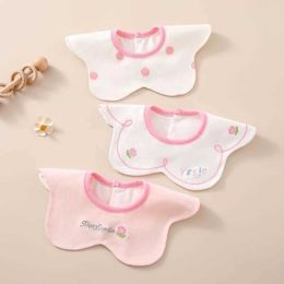 Bibs Burp Cloths 3-piece baby feeding apron with waterproof round neck and 360 degree rotating teeth baby accessories for newborns boys and girls d240522