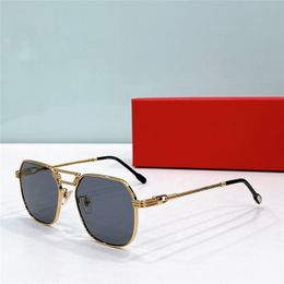 New fashion design square shape pilot sunglasses 0368-S metal frame rope temples elegance and popular style simple outdoor UV400 protection eyewear