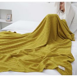 Knitted Blanket Summer Throw Blankets For Couch Cooling Bedspread On 100% Cotton Soft Cosy Bed Sheet Quilt Sofa Cover