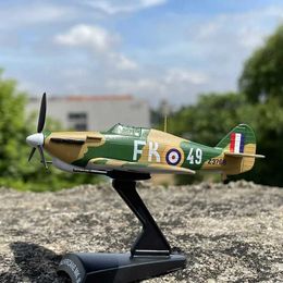 Aircraft Modle 1/100 scale WWII Navy Army UK Hurricane MK II airplane Fighter models adult children toys for display show collections Y240522