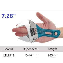 Adjustable Wrench Large Opening Short Handle Mini Monkey Spanner Laser Scale Rubber Wrapped Key Plumbing Pipeline Bathroom Tools