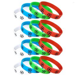 Wrist Support 16 Pcs Football Silicone Wristband Soccer Themed Wristbands Charm Portable Silica Gel Delicate Bracelet Decorative Chic Man