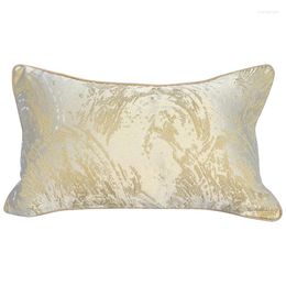 Pillow DUNXDECO Gray Brown Gold Cover Decorative Waist Case Modern Luxury Artistic Classical Jacquard Sofa Chair Coussin
