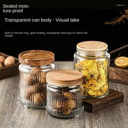 Storage Bottles Chinese Retro Sealed Glass Sugar Jar Nut Coffee Bean Embossed Tea Kitchen Food Bottle