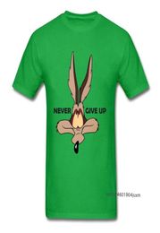 Tops Wolf Tees Men Green Tshirt Coyote Never Give Up Funny T Shirt Latest Cartoon Print Tshirts Cotton Team Clothes Custom 2106237577607