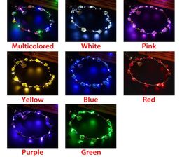 New Hair Wreath Head Band Wedding Party Crown Flower Headband LED Light Up Hair Wreath Garlands Women039s Glowing Wreath4924698