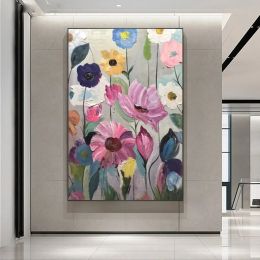 Scandinavian Classic Abstract Wall Art Large Flower Botanical Oil Painting HD Poster Print Home Bedroom Living Room Decoration