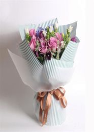 20PCS Flowers Packaging Waterproof Matte Striped Paper Flowers Florist Bouquet Gift Florist Supplies Wrapping Paper240p3654169