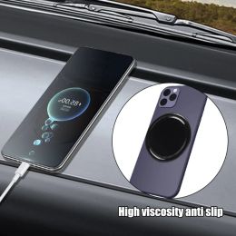 Car Dashboard Non-slip Mat Black Round Ornament Non-slip Sticky Instrument Phone Holder for Cell Phone Keys Coins Car Interior