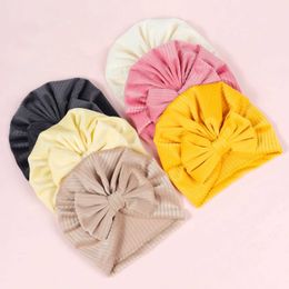 Hair Accessories Infant Beanie Hat Baby Hospital Hat Bowtie Knot Turban Hats Corduroy Headwear Beanies for 0-2 Year Girl Photo Accessories Y240522