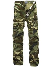 Camouflage Pants Men Multi Pocket Cotton Military Cargo Camo Pants Pantalon Homme Mens Streetwear Overalls Army Track Trousers CX28143600