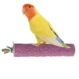 Bird Standing Stick Frosted Perch Stick For Parrot Claw Grinding Cage Perch Toy With Natural Quartz Sand For Budgies Medium