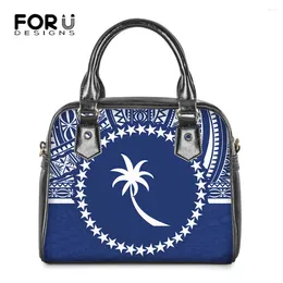 Shoulder Bags FOURDESIGNS Women Tote Bag Blue Chuuk Flag Print Top-Handle For Female Fashion Daily Shopping Hand Storage