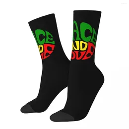 Men's Socks Rasta Peace Love 3 Men Women Cycling Novelty Spring Summer Autumn Winter Stockings Gift