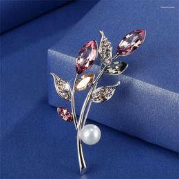 Brooches Luxury Crystal Flower For Women Trendy Rhinestone Bouquet Brooch Pins Suit Sweater Corsage Clothing Accessories Jewellery