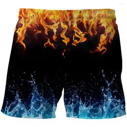 Shorts Colour Flame Water 3D Print Children's Fashion Swimwear Summer Boys Girls Beach Swimsuit Clothes 4-14Y Kids Swimming Trunk