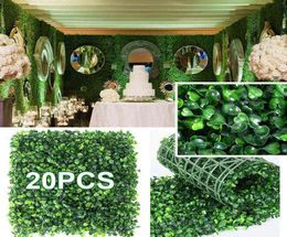 Faux Floral Greenery 61020Pcs Artificial Plants Grass Wall Background Flowers Wedding Boxus Hedge Panels For Indoor Outdoor Home G4786387