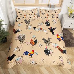 Bedding sets Cute Duck Duvet Cover Cartoon Yellow Set for Kids Boys Girls Comforter Animal Quilt with 2 case H240521 ITL9